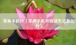 苹果手机开（苹果手机开锁键失灵怎么办）